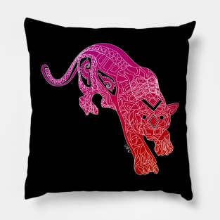 red tiger ecopop crimson pattern art Pillow