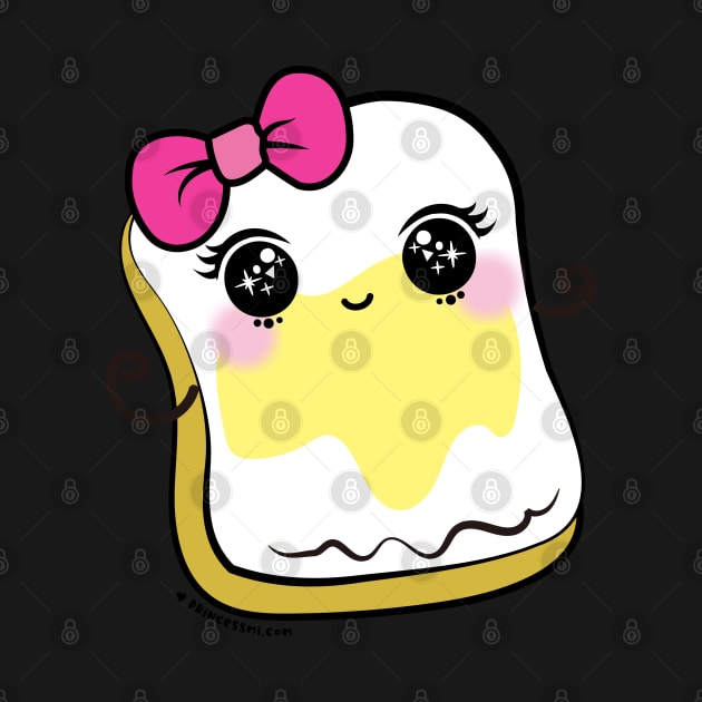 bread and butter cartoon, cute kawaii illustration by princessmi-com