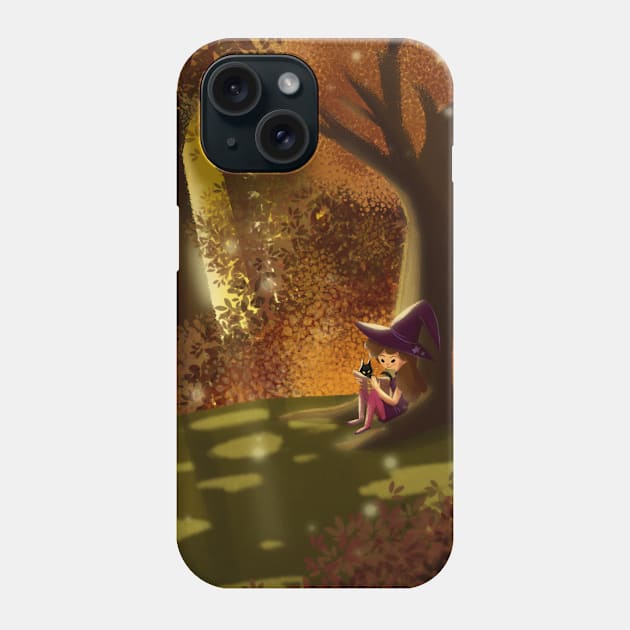 Autumn Reading Phone Case by AronDraws