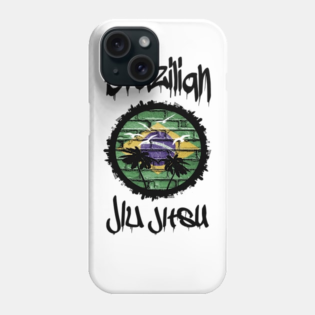 Brazilian jiu jitsu globetrotter BJJ Fighter tropical flag Phone Case by Jakavonis