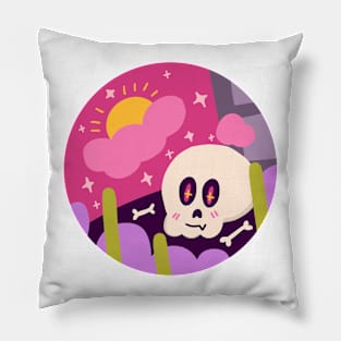 Cute halloween spooky graveyard design Pillow