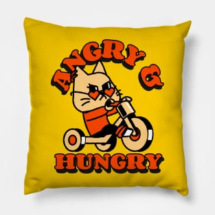 angry and hungry cat Pillow