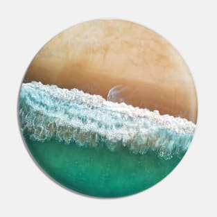 Seaside and wave #5 Sea foam. Aerial view Pin