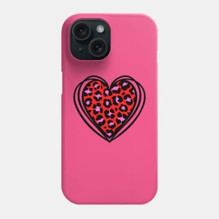 Leopard Print Heart Phone Case