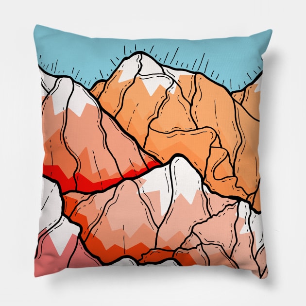 A clear sky day Pillow by Swadeillustrations