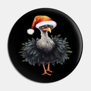 Ostrich Christmas Pin