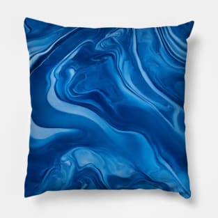 BLUE LIQUID MARBLE DESIGN Pillow