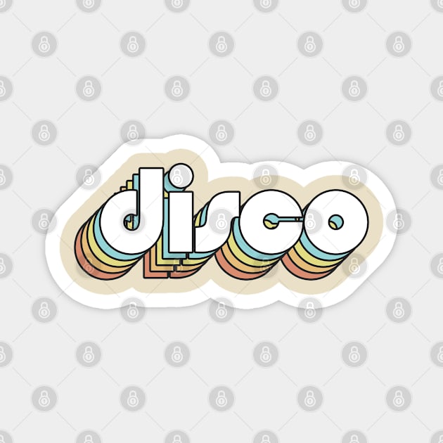 Disco - Retro Rainbow Typography Faded Style Magnet by Paxnotods