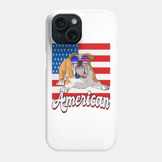 English Bulldog American 4th of July Phone Case by Noseking