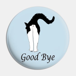 Cute Tuxedo Cat says Good Bye  Copyright TeAnne Pin