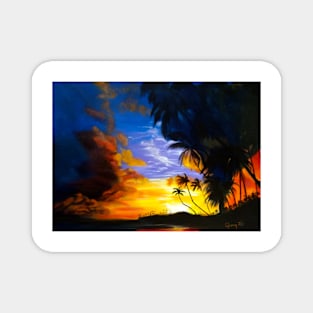 Tropical sunset Magnet