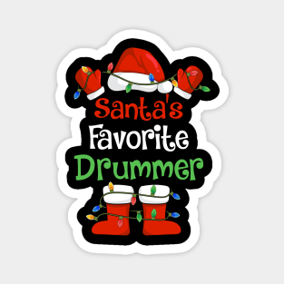 Santa's Favorite Drummer Funny Christmas Pajamas Magnet