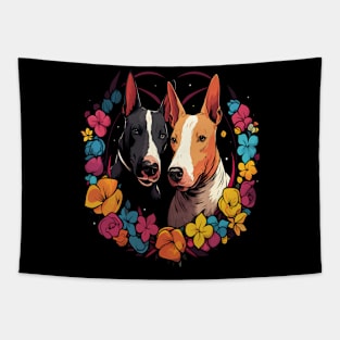 Bull Terrier Couple Valentine Tapestry