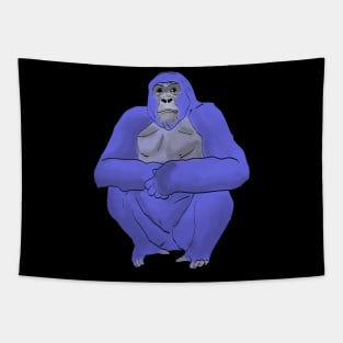 sitting blue gorilla Tapestry