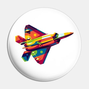 F-22 Raptor Backside in Pop Art Pin
