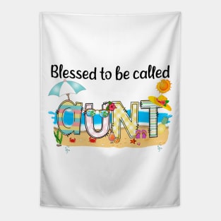 Blessed To Be Called Aunt Summer Beach Happy Mother's Tapestry