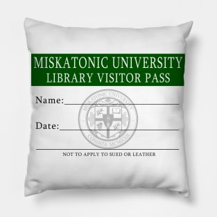 Miskatonic University Library Visitor Pass Pillow