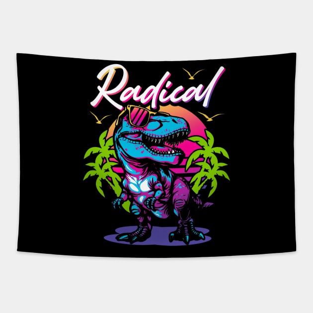 Radical Dino Tapestry by CaptHarHar