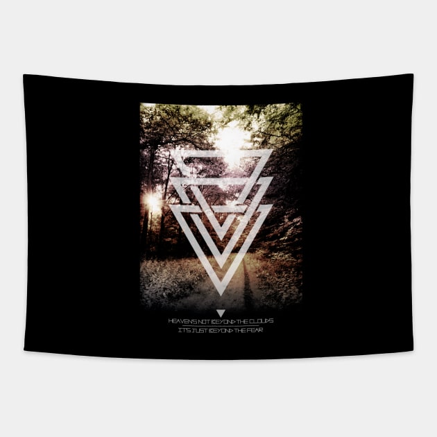 mystic forest triangles Tapestry by CheesyB