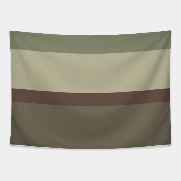 A magnificent bind of Purplish Brown, Pastel Brown, Camouflage Green, Putty and Artichoke stripes. Tapestry by Sociable Stripes