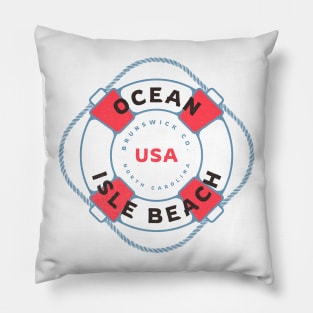 Ocean Isle Beach, NC Summertime Vacation Life Preserver Pillow