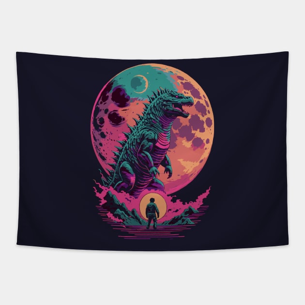 Moonlight Zilla Tapestry by DeathAnarchy