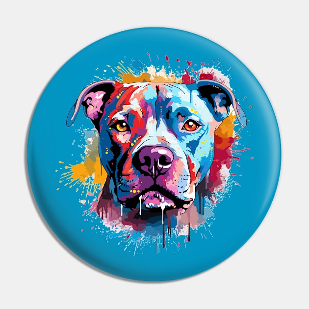 Watercolor Pitbull Pin by CatCoconut-Art