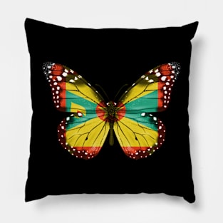 Grenadan Flag  Butterfly - Gift for Grenadan From Grenada Pillow