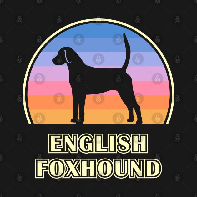 English Foxhound Vintage Sunset Dog by millersye