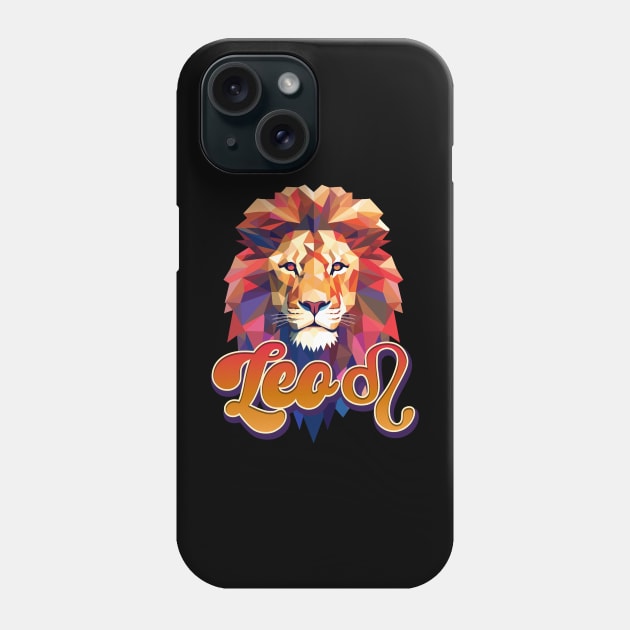 Geometric Leo the Lion Astrological Sign Phone Case by DanielLiamGill