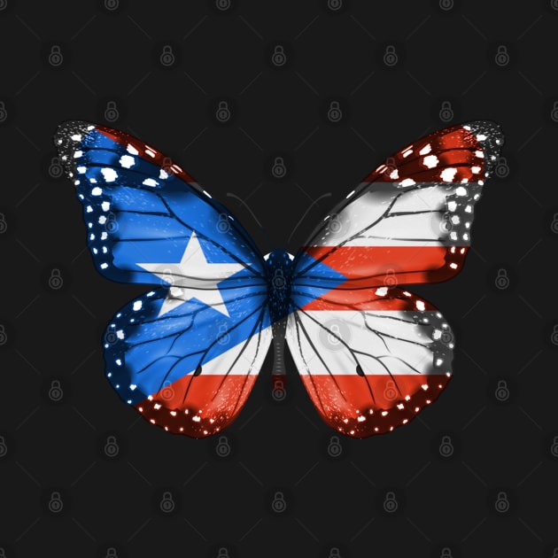 Puerto Rican Flag  Butterfly - Gift for Puerto Rican From Puerto Rico by Country Flags