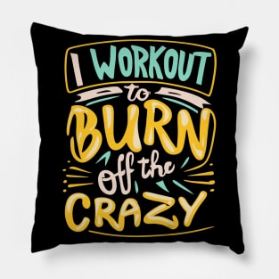 I Workout to burn off the Crazy Gym Fitness Sports Pillow