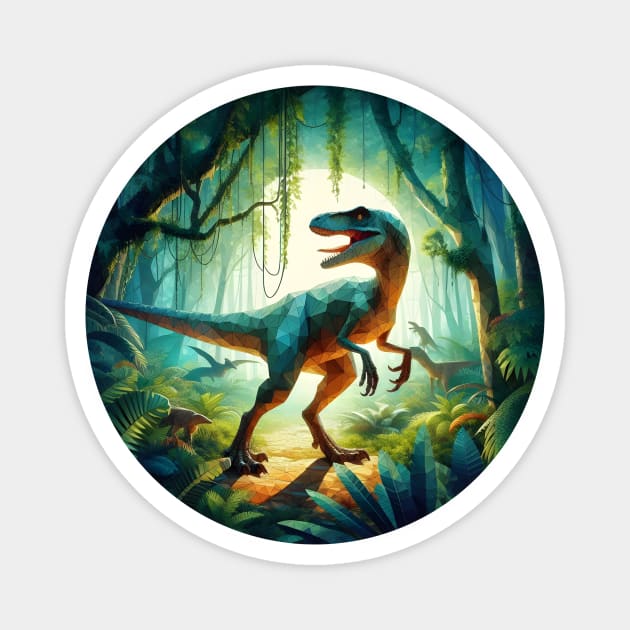 Low Poly Velociraptor Magnet by Antipodal point