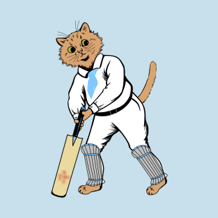 Cricket Batsman Cat T-Shirt