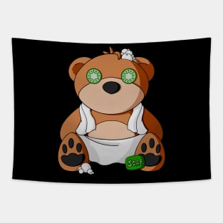 Spa Day Teddy Bear Tapestry