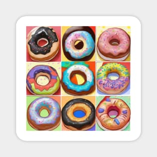 Donut Pattern Art Kawaii Pastry Delicious Magnet