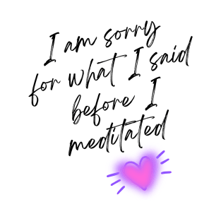 I am sorry for what I said before I meditated T-Shirt