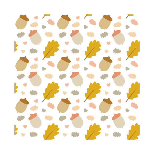 Acorns and Leaves Pattern by mbakbos