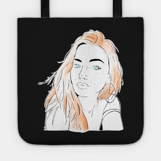 Beautiful girl looking at you - Redhead Black Tote