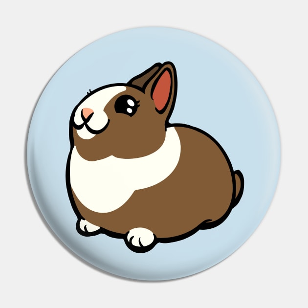 Brown and White Bunny Rabbit Coney Pin by RJKpoyp