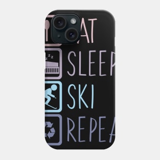 Eat Sleep Ski Repeat Phone Case