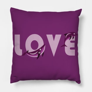 Pink love is in the ocean Pillow