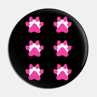 Hot pink paw print stickers, set of six Pin