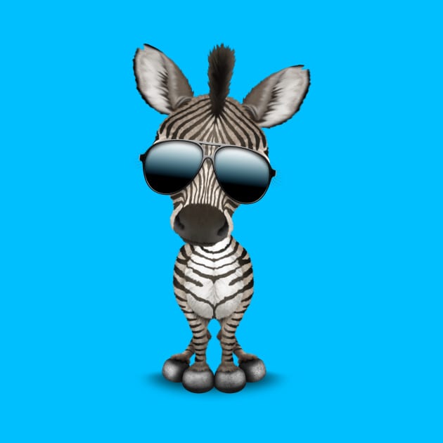 Cute Baby Zebra Wearing Sunglasses by jeffbartels