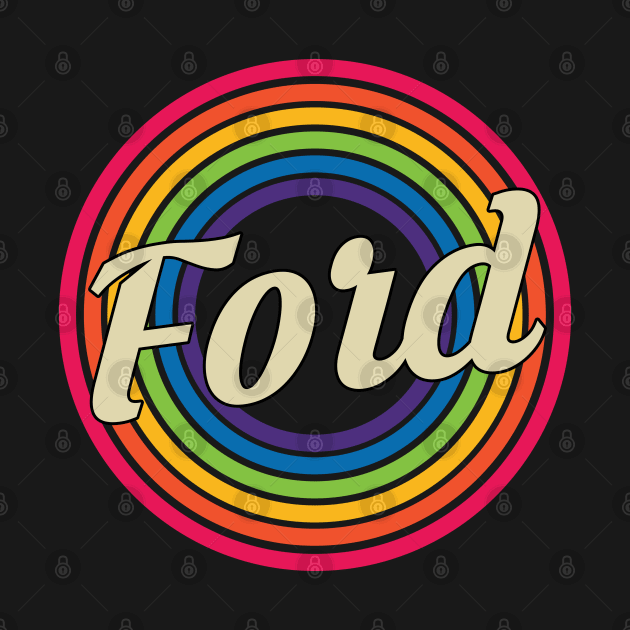 Ford - Retro Rainbow Style by MaydenArt