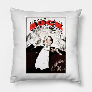 CIGARRILLOS BOCK Cuban Havana Cigars by Achille Mauzan Advertising Pillow