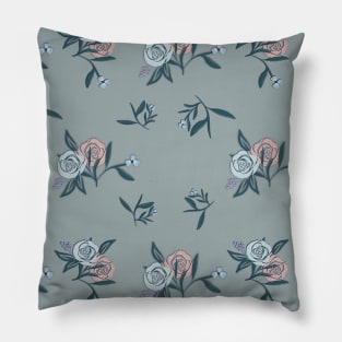 Pastel Green Floral design Pillow