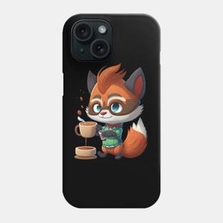 Red Panda & Coffee Kawaii Anime Bear & Coffee Lover Gamer Phone Case