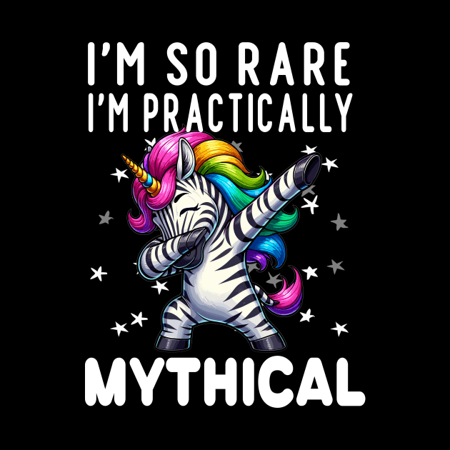 Rare Disease Awareness - I'm So Rare I'm Practically Mythical-Zebra Ribbon - Ehlers-Danlos Syndrome Tee for Rare Disease Warrior Gift by AlmaDesigns