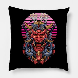 oni mecha samurai Pillow